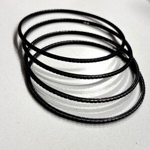 Vintage Y2K Black Bangle Bracelets Set of 4